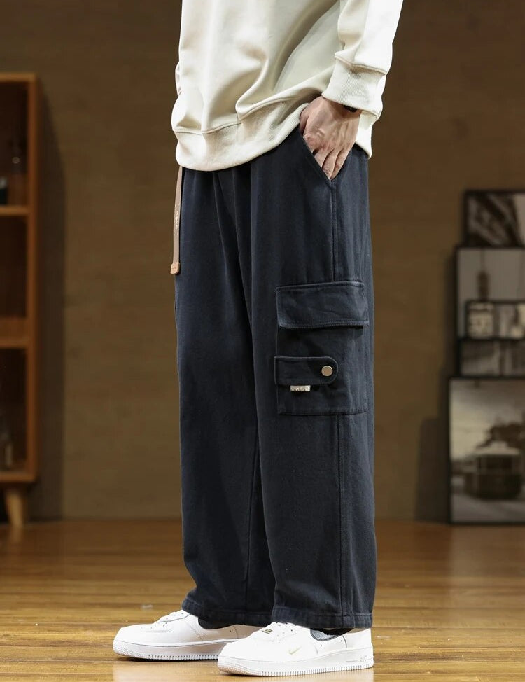 Jordi | Cargo Broek voor de Herfst in de kleur Zwart voor heren in Outdoor stijl ideaal voor de herfst.