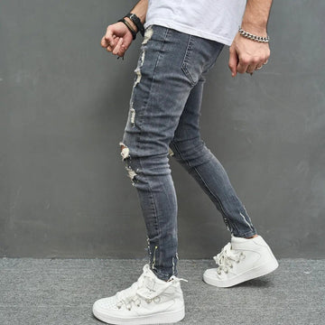Jort | Rekbare slim fit herenbroek in de kleur Zwart voor heren in Formal stijl ideaal voor de herfst.