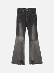 Josephine | Vintage uitlopende denim jeans voor vrouwen in de kleur Zwart voor dames in Heritage stijl geschikt voor alle seizoenen.