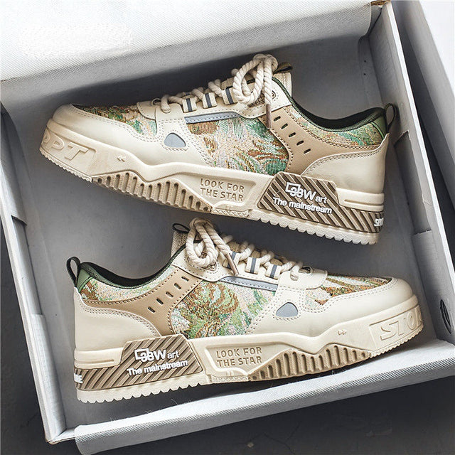 Jules | Casual olieverfsneakers in de kleur Geel voor heren in stijl geschikt voor alle seizoenen.