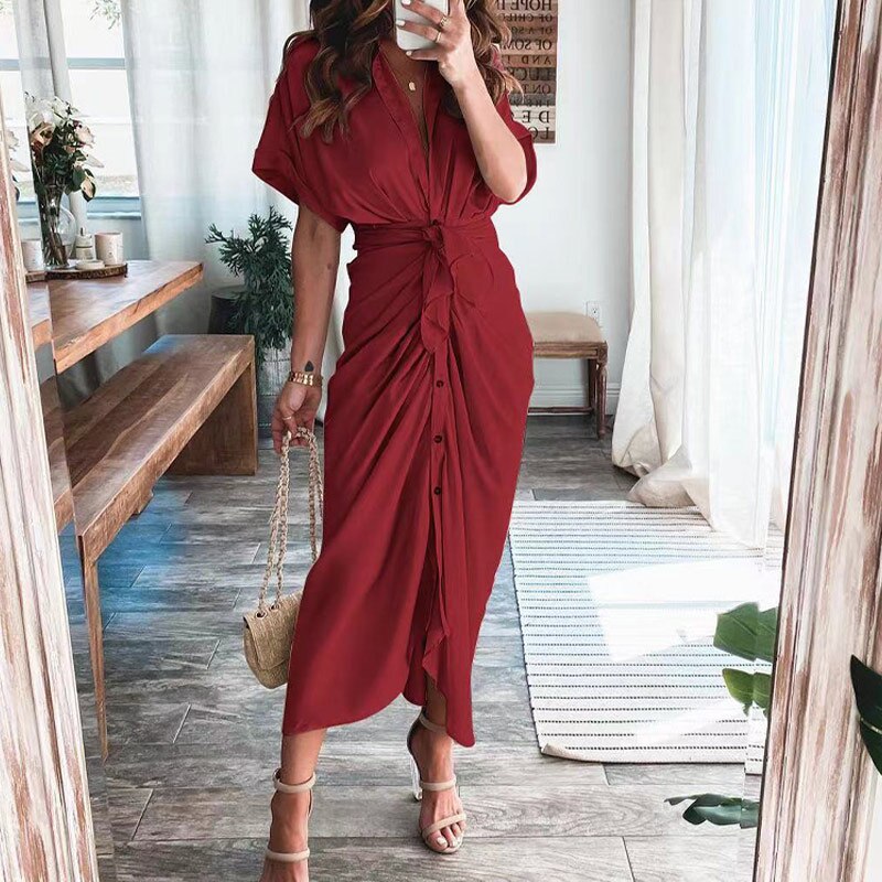 Julia | Stijlvolle avondjurk in de kleur Rood voor dames in Party stijl ideaal voor de zomer.