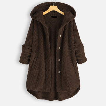 JULIAH | Stijlvol en warme vest met capuchon in de kleur Bruin voor dames in Smart-casual stijl ideaal voor de herfst.