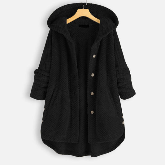 JULIAH | Stijlvol en warme vest met capuchon in de kleur Zwart voor dames in Smart-casual stijl ideaal voor de herfst.