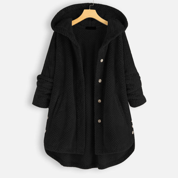JULIAH | Stijlvol en warme vest met capuchon in de kleur Zwart voor dames in Smart-casual stijl ideaal voor de herfst.