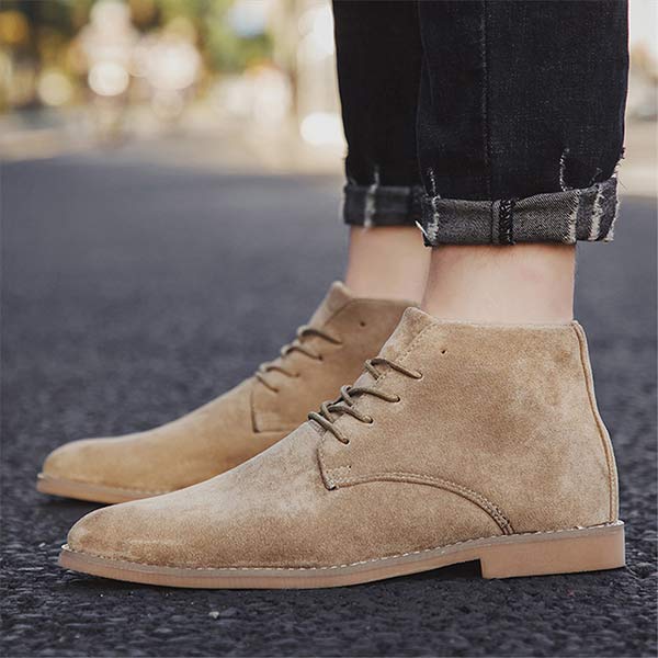 Jurre | Heren veter enkelboots in de kleur Khaki voor heren in stijl ideaal voor de herfst.