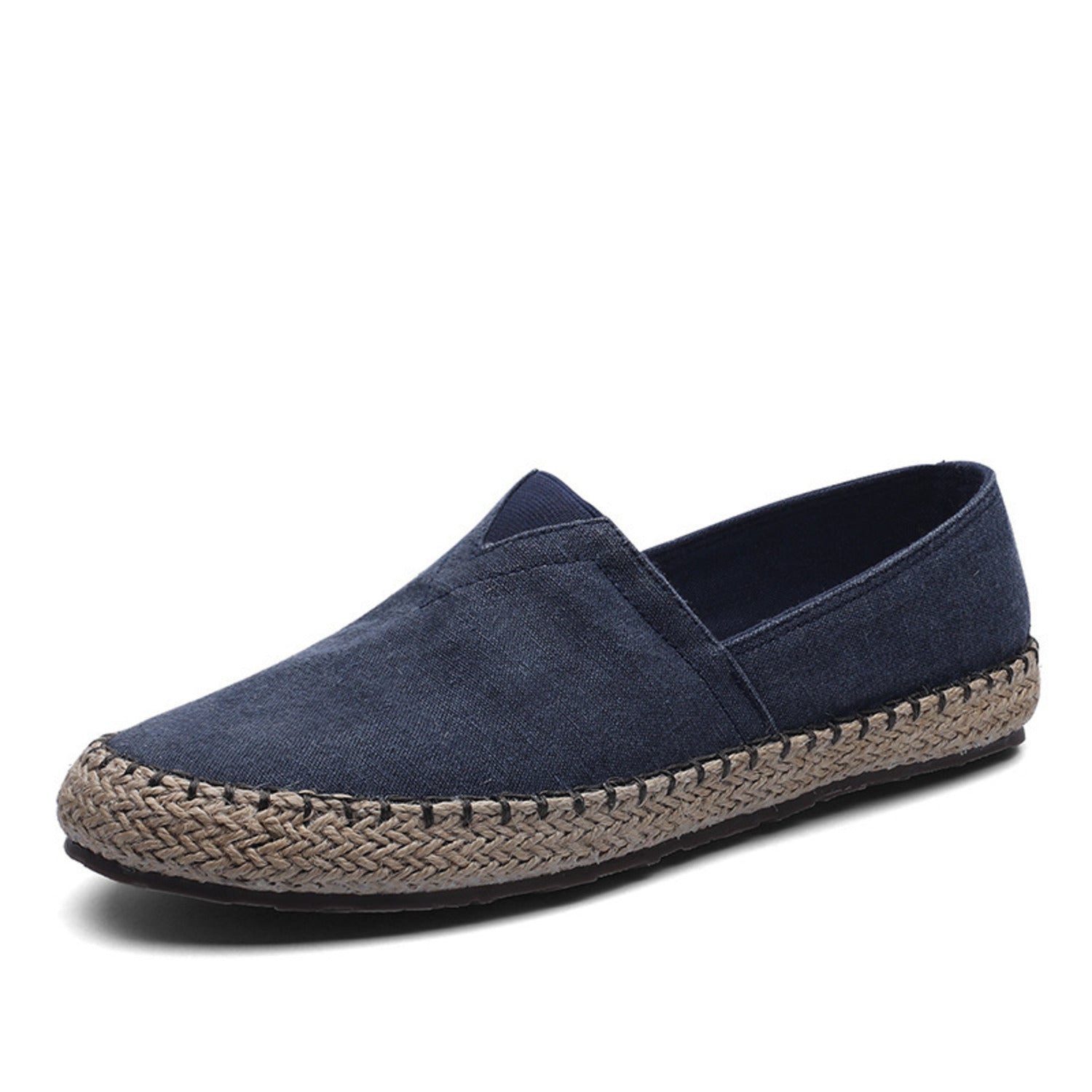 Karin | Moccasins stijl espadrilles in contrasterende canvas stof in de kleur Bruin voor dames in Beach stijl ideaal voor de zomer.