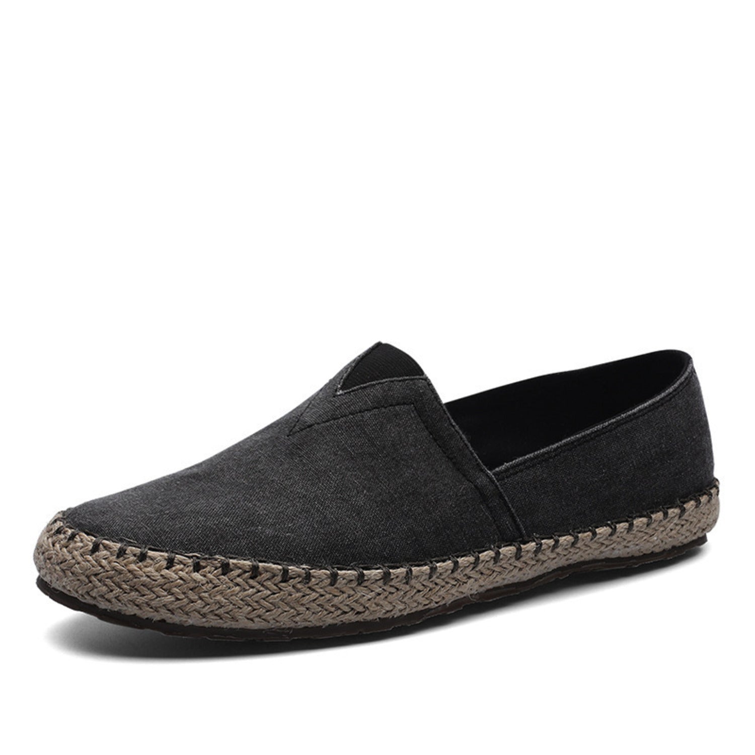 Karin | Moccasins stijl espadrilles in contrasterende canvas stof in de kleur Bruin voor dames in Beach stijl ideaal voor de zomer.
