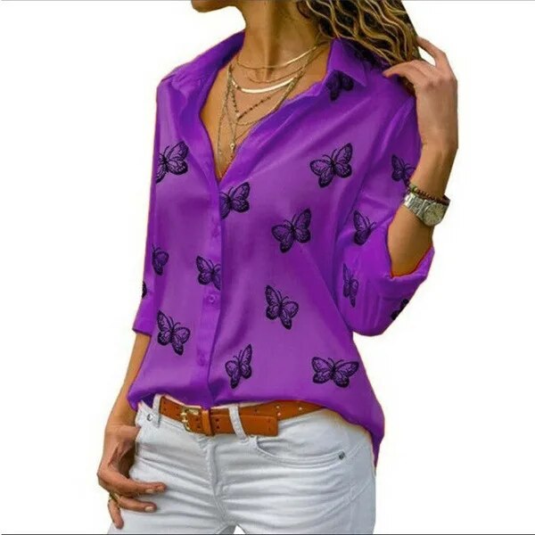 Karita | Luchtige Lente Blouse in de kleur Paars voor dames in Formal stijl ideaal voor de herfst.