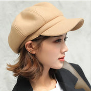 Kasey | Vintage & stijlvolle newsboy pet in de kleur Geel voor dames in Heritage stijl