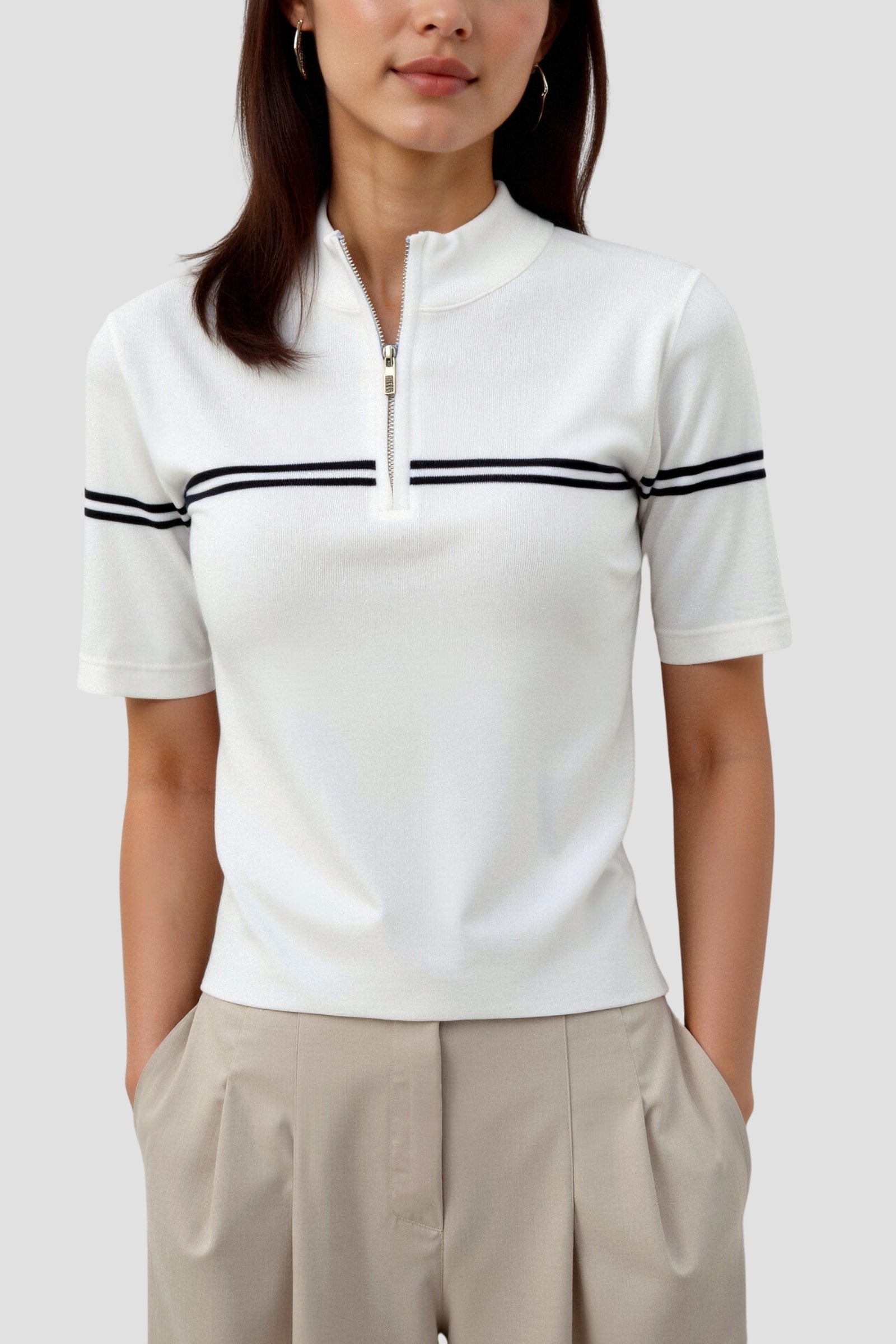 Kato | Stijlvol Gestreept Polo T-shirt