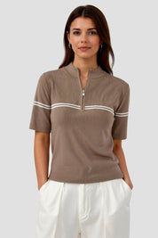 Kato | Stijlvol Gestreept Polo T-shirt