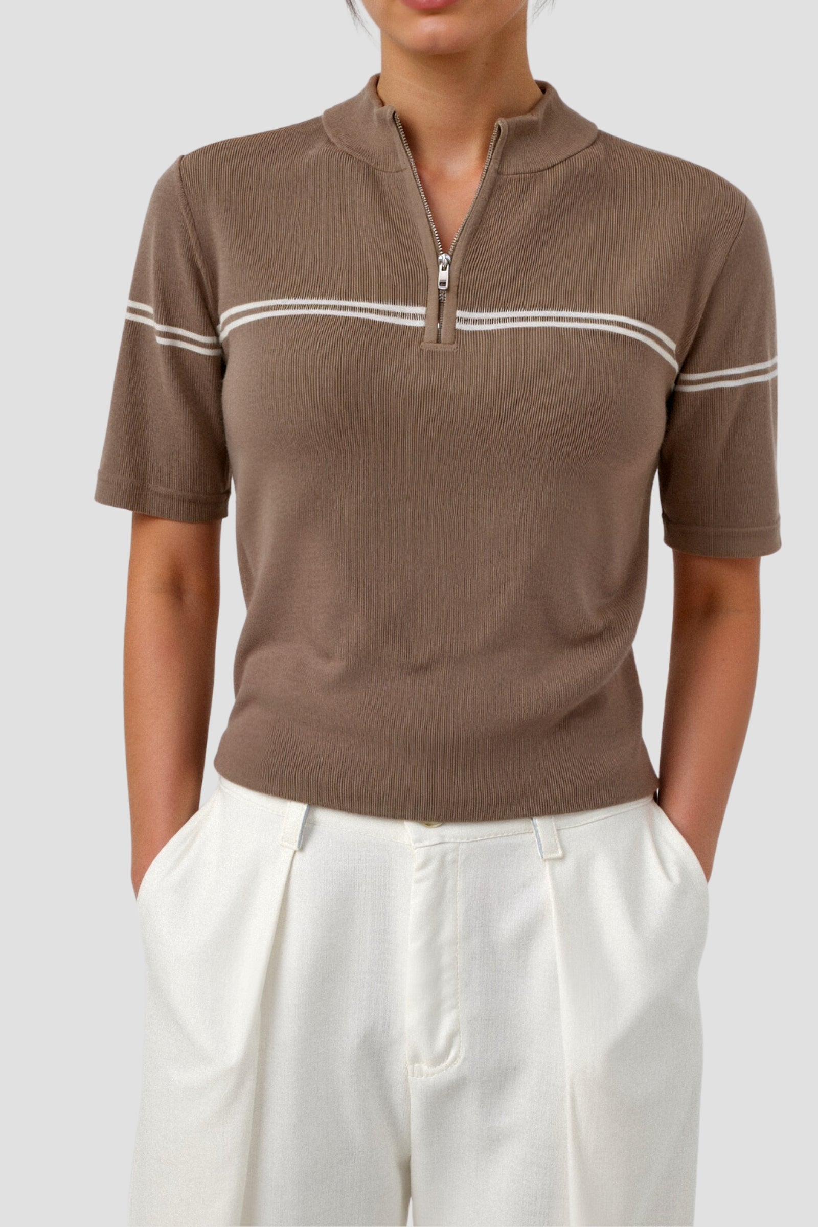 Kato | Stijlvol Gestreept Polo T-shirt