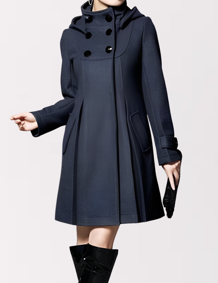 Katrien | Stijlvolle wollen korte damesjas in de kleur Donkergrijs voor dames in Heritage stijl ideaal voor de lente.