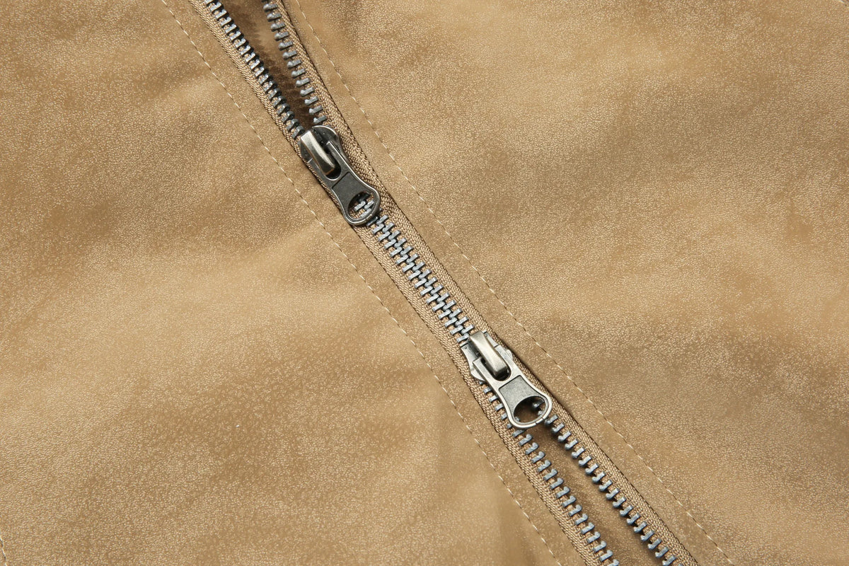 Oversized bomberjack met fleece hood