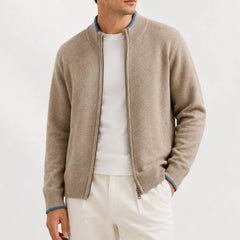 Zip-up trui met gebreide textuur