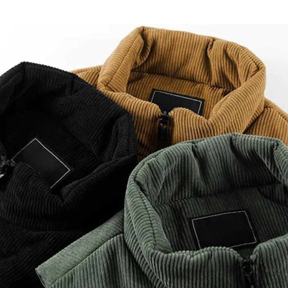 Heren Corduroy Wintervest - gemaakt van hoogwaardig polyester met een slank en gestroomlijnd ontwerp voor moeiteloze stijl. Perfecte toevoeging aan elke winteroutfit.
