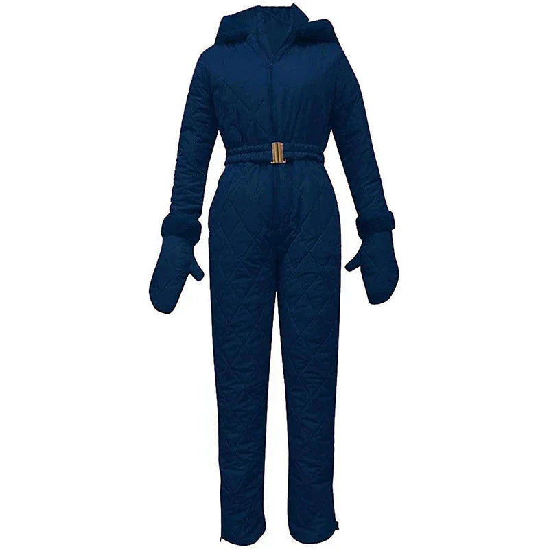 Lara | Dames ski-overall in de kleur Zwart voor dames in stijl ideaal voor de winter