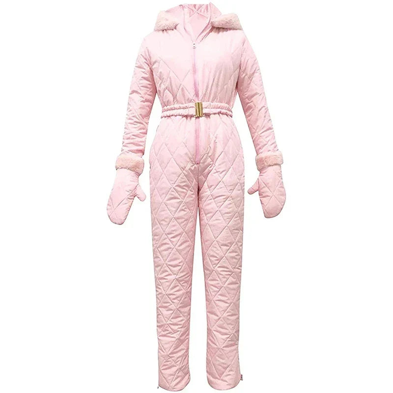 Lara | Dames ski-overall in de kleur Zwart voor dames in stijl ideaal voor de winter