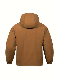 Een must-have voor mannen op zoek naar een casual jas met bescherming tegen wisselvallig weer. Deze windbreaker biedt comfort en stijl met een halve ritssluiting en capuchon, perfect voor dagelijks gebruik en outdoor activiteiten. Gemaakt van 100% polyester voor duurzaamheid en comfort.