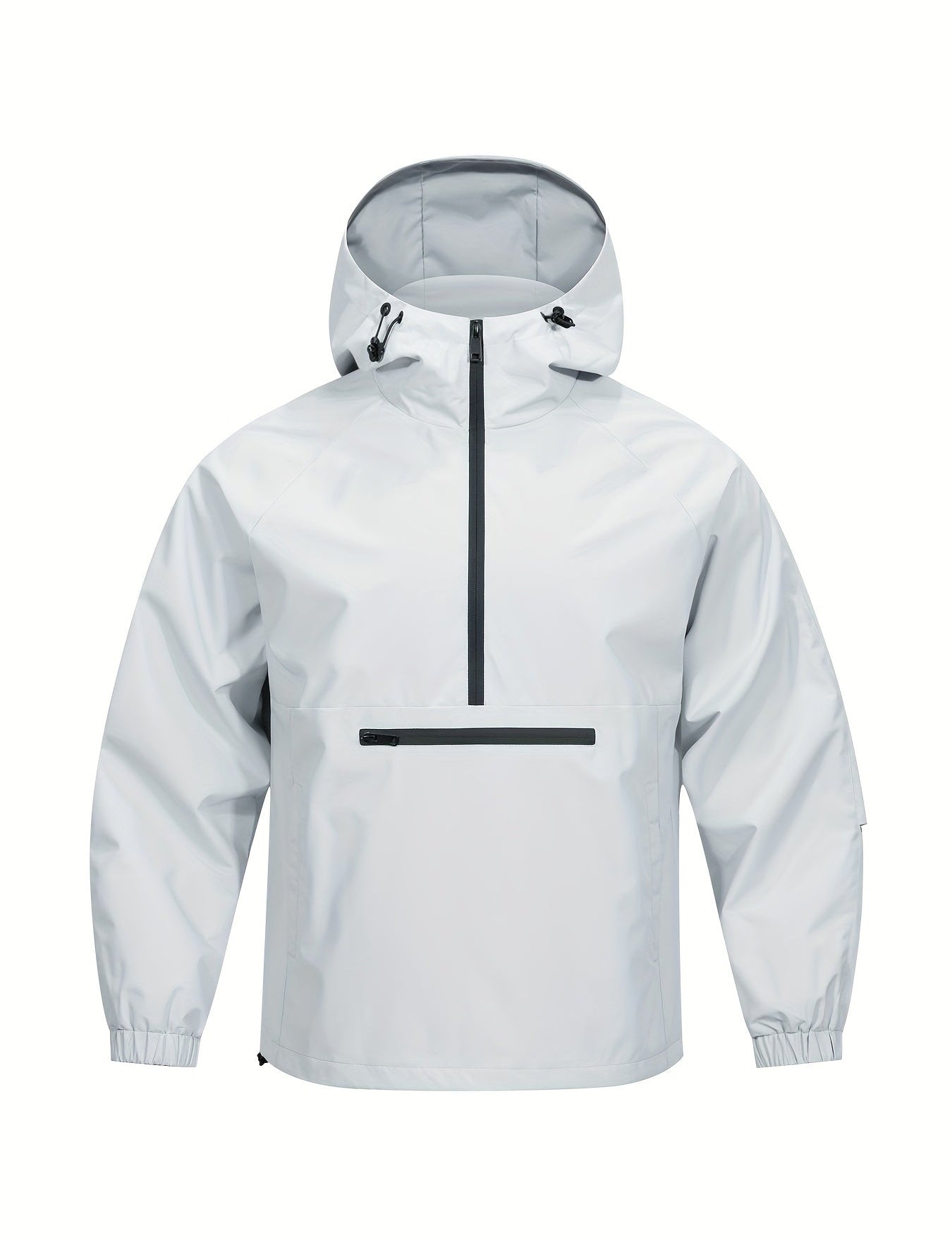 Een must-have voor mannen op zoek naar een casual jas met bescherming tegen wisselvallig weer. Deze windbreaker biedt comfort en stijl met een halve ritssluiting en capuchon, perfect voor dagelijks gebruik en outdoor activiteiten. Gemaakt van 100% polyester voor duurzaamheid en comfort.