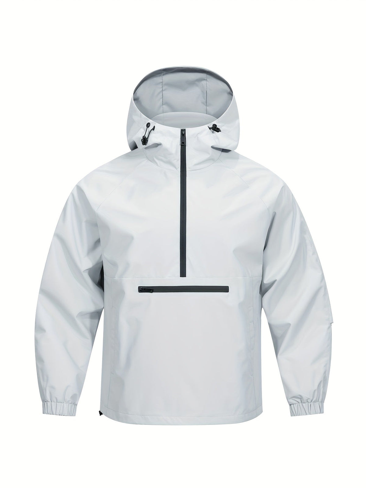 Een must-have voor mannen op zoek naar een casual jas met bescherming tegen wisselvallig weer. Deze windbreaker biedt comfort en stijl met een halve ritssluiting en capuchon, perfect voor dagelijks gebruik en outdoor activiteiten. Gemaakt van 100% polyester voor duurzaamheid en comfort.