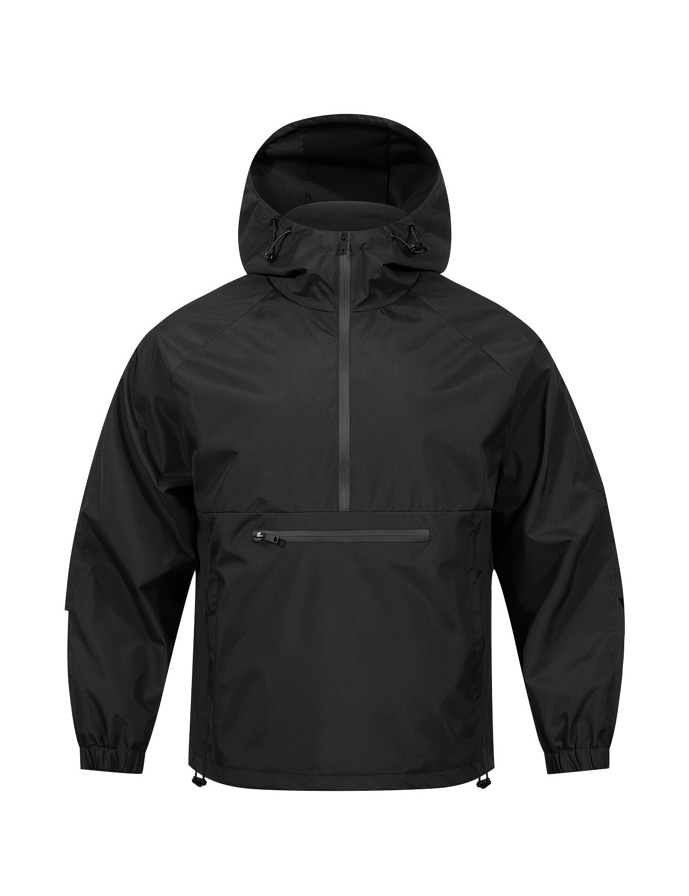 Een must-have voor mannen op zoek naar een casual jas met bescherming tegen wisselvallig weer. Deze windbreaker biedt comfort en stijl met een halve ritssluiting en capuchon, perfect voor dagelijks gebruik en outdoor activiteiten. Gemaakt van 100% polyester voor duurzaamheid en comfort.