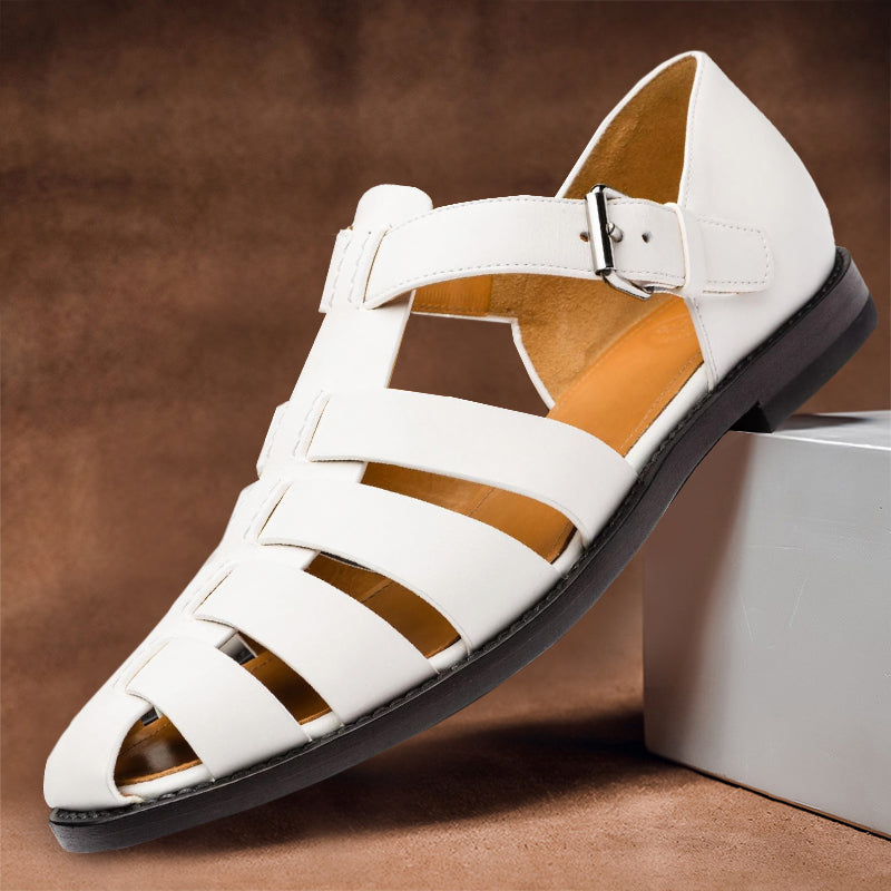 Lars | Leren sandalen in de kleur Wit voor heren in stijl ideaal voor de lente.