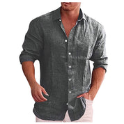 Linnen heren overhemd, perfecte combinatie van stijl en comfort voor diverse gelegenheden. Gemaakt van hoogwaardig linnen voor duurzaamheid en voorzien van een trendy turn-down kraag.