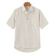 Lars | Linnen polo in de kleur Beige voor in stijl ideaal voor de zomer.