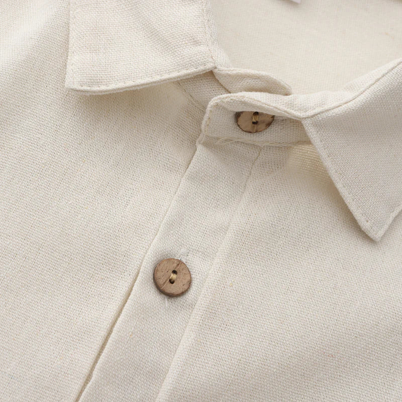 Lars | Linnen polo in de kleur Beige voor in stijl ideaal voor de zomer.