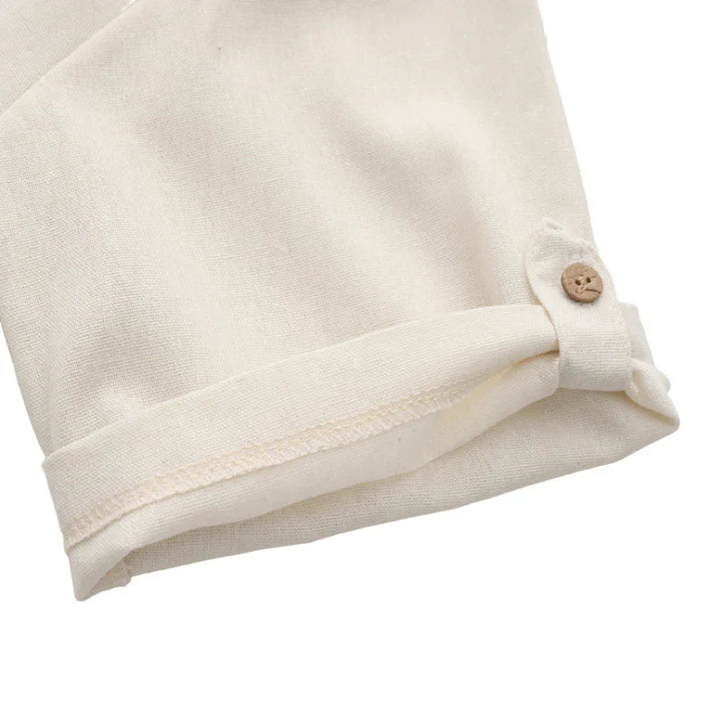 Lars | Linnen polo in de kleur Beige voor in stijl ideaal voor de zomer.