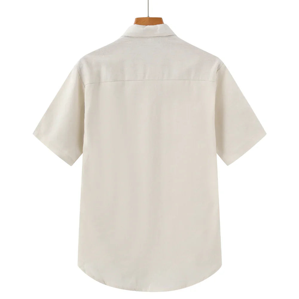 Lars | Linnen polo in de kleur Beige voor in stijl ideaal voor de zomer.
