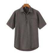 Lars | Linnen polo in de kleur Grijs voor in stijl ideaal voor de zomer.