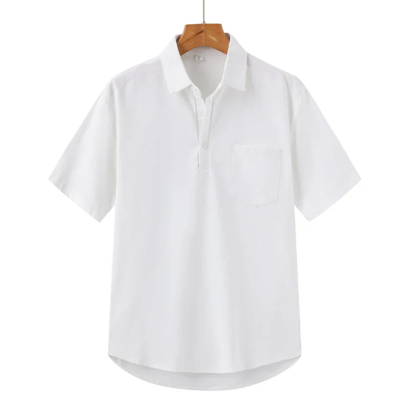 Lars | Linnen polo in de kleur Wit voor in stijl ideaal voor de zomer.