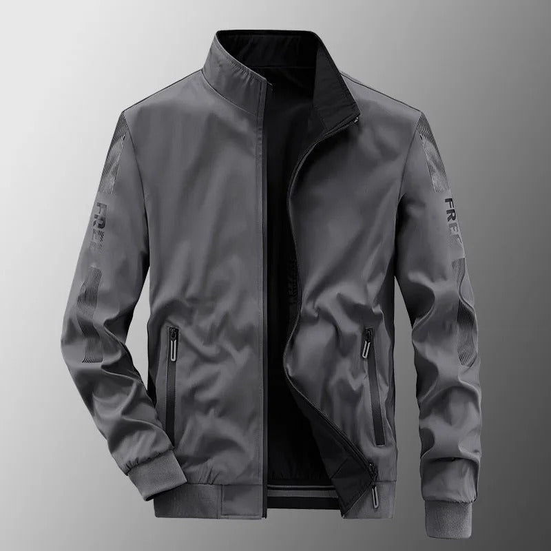 Lars | Omkeerbare waterdichte heren zomerjas in de kleur Grijs voor heren in Outdoor stijl ideaal voor de lente.
