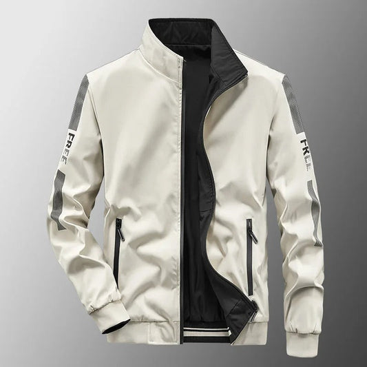 Lars | Omkeerbare waterdichte heren zomerjas in de kleur Wit voor heren in Outdoor stijl ideaal voor de lente.