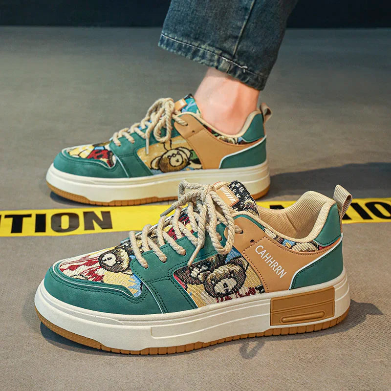 Lars | Sneakersy na platformie z płótna