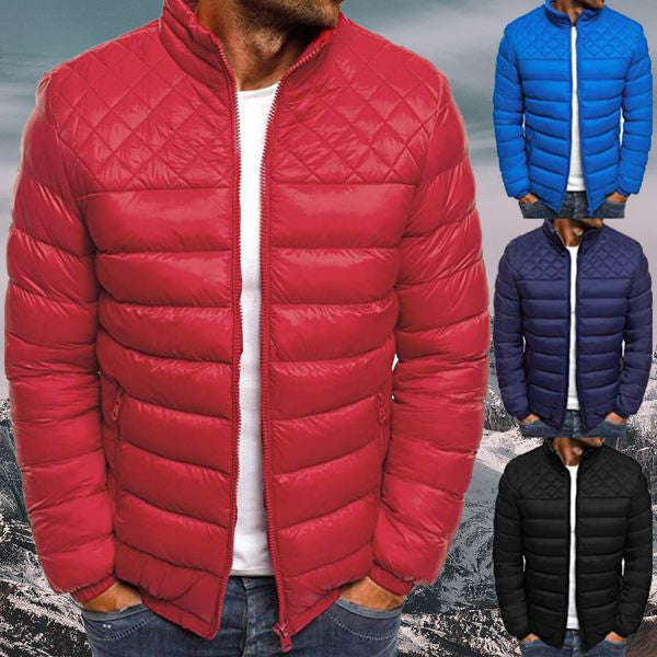Outdoor Ventures Gewatteerde herenjas, waterdichte bufferjas, opbergbaar, licht, waterdicht jack met capuchon, winterjas met zakken, donkerblauw, L Outdoor Ventures Gewatteerde herenjas, waterdichte bufferjas, opbergbaar, licht, waterdicht jack met capuchon, winterjas met zakken, donkerblauw, L