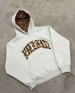 Hoodie met leopard print