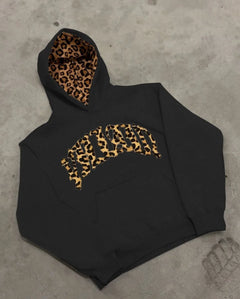 Hoodie met leopard print
