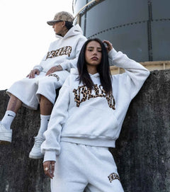 Hoodie met leopard print