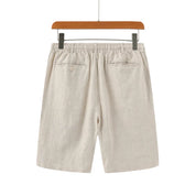 Lau | Linnen shorts in de kleur Beige voor heren in Beach stijl ideaal voor de zomer.