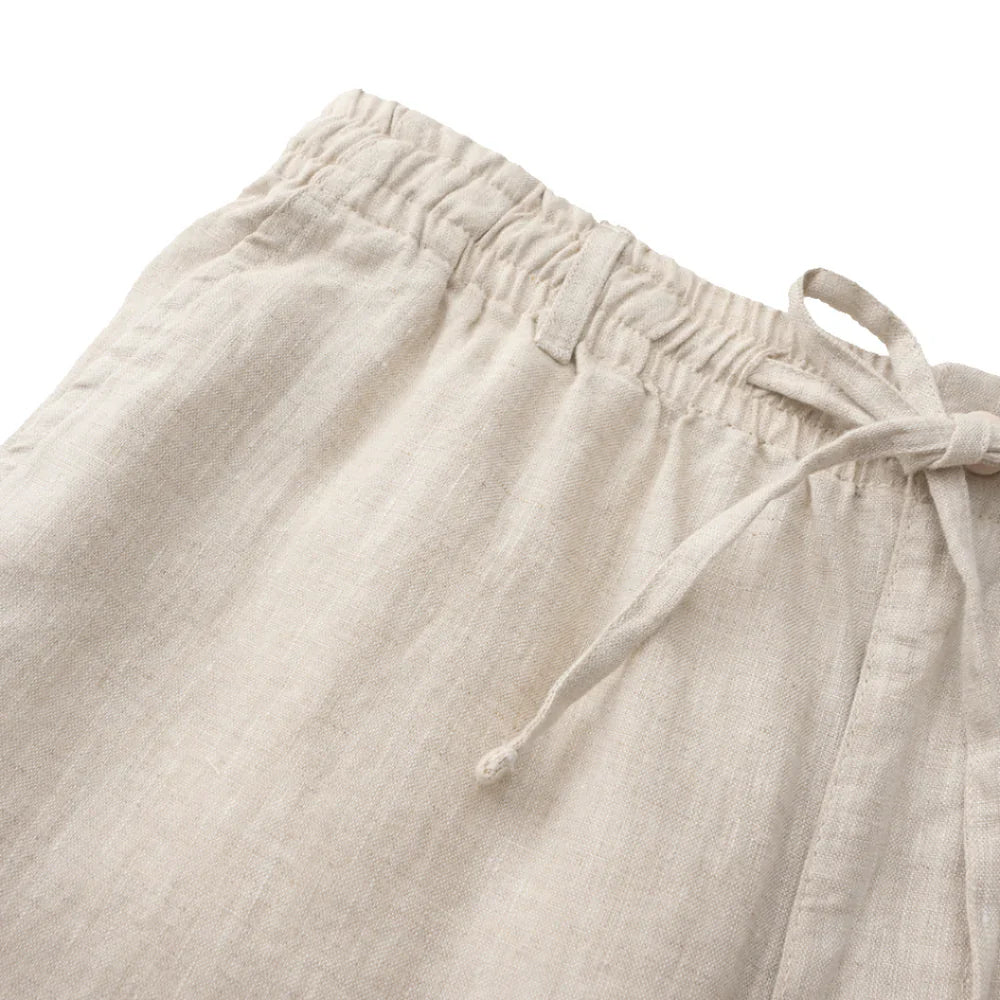 Lau | Linnen shorts in de kleur Beige voor heren in Beach stijl ideaal voor de zomer.