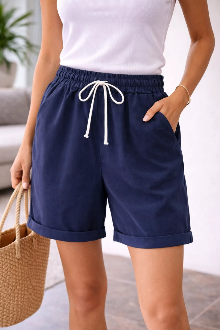 High-waisted shorts met zakken