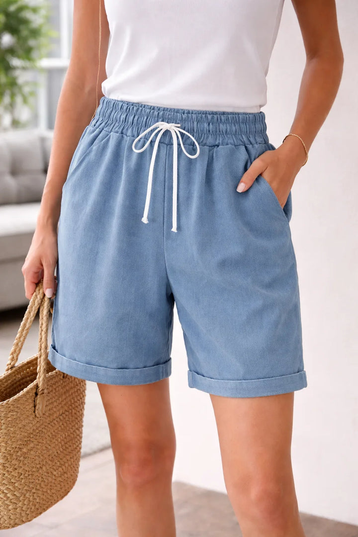 High-waisted shorts met zakken