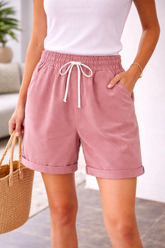 High-waisted shorts met zakken