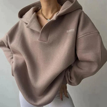 LEENA | Moderne en warme damestrui in de kleur Khaki voor dames in stijl ideaal voor de herfst.