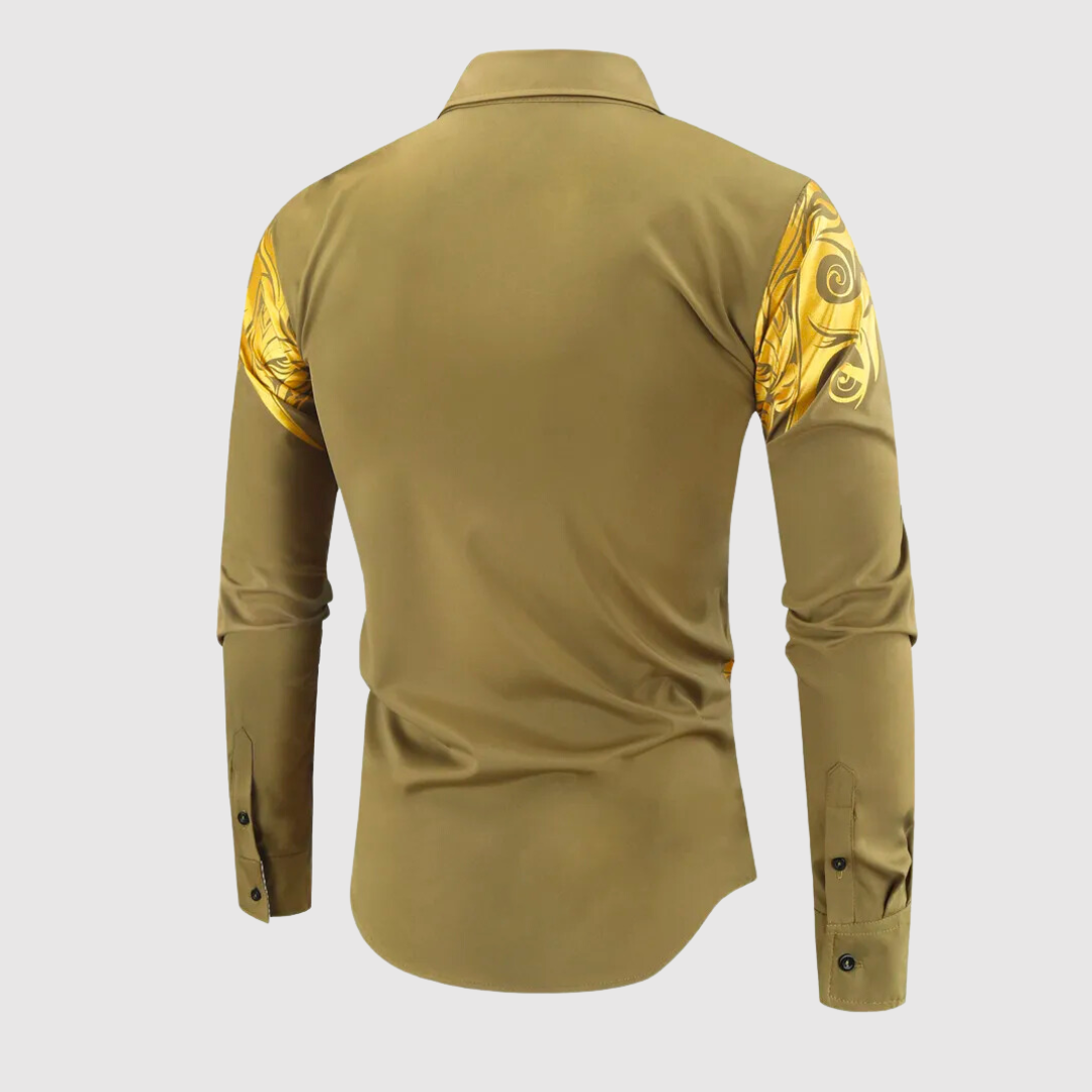 Lennart | Stijlvolle herenoverhemd met print in de kleur Zwart voor heren in stijl geschikt voor alle seizoenen.