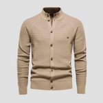Leno | Klassieke herencardigan in de kleur Beige voor heren in Heritage stijl geschikt voor alle seizoenen.
