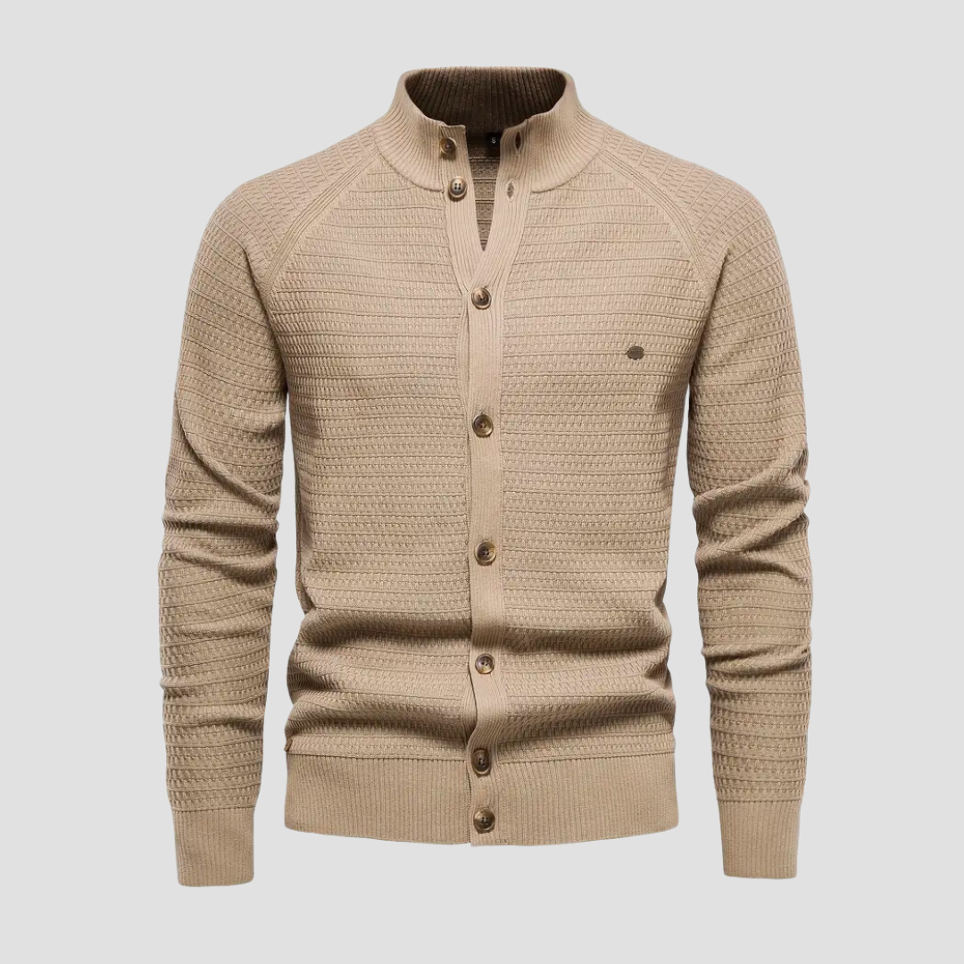 Leno | Klassieke herencardigan in de kleur Beige voor heren in Heritage stijl geschikt voor alle seizoenen.